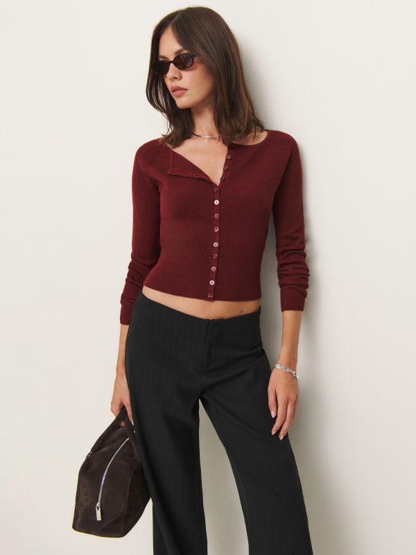 Meadow Regenerative Merino Cardigan - Chianti